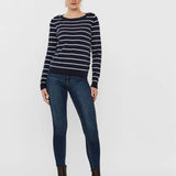 Jersey a Rayas y Cuello Barca Alma - ECRU