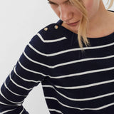 Jersey a Rayas y Cuello Barca Alma - ECRU