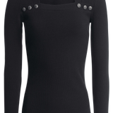 Jersey ajustado con detalles botones - ECRU