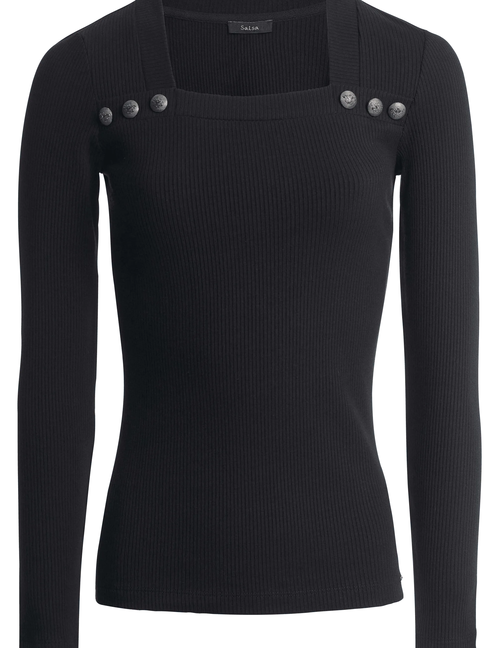 Jersey ajustado con detalles botones - ECRU