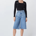 Jersey ajustado con detalles botones - ECRU