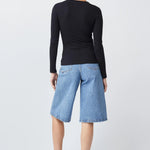 Jersey ajustado con detalles botones - ECRU