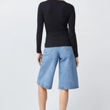 Jersey ajustado con detalles botones - ECRU