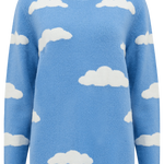 Jersey Aliana Azul, nubes esponjosas - ECRU