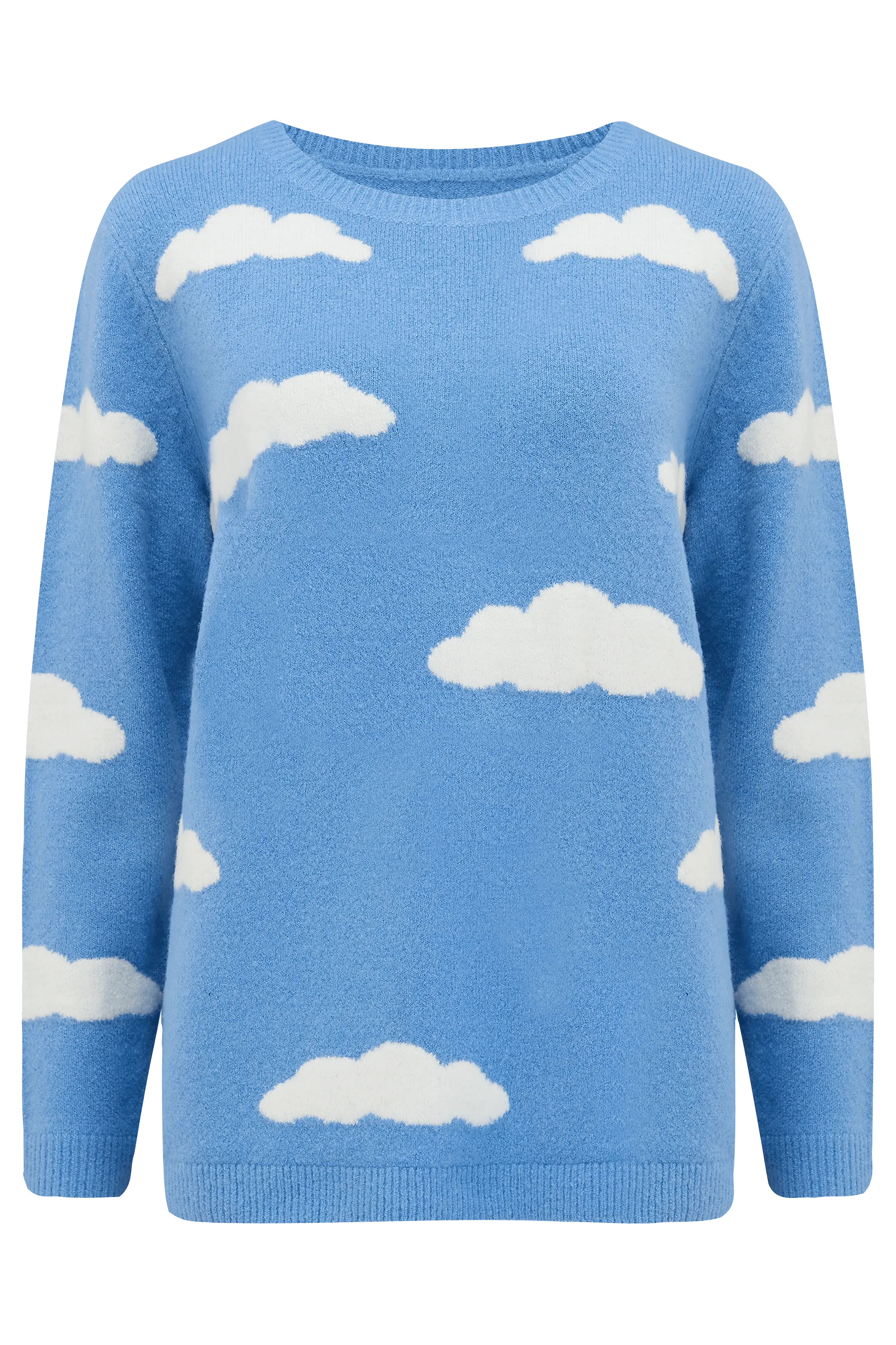 Jersey Aliana Azul, nubes esponjosas - ECRU