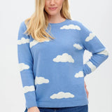 Jersey Aliana Azul, nubes esponjosas - ECRU