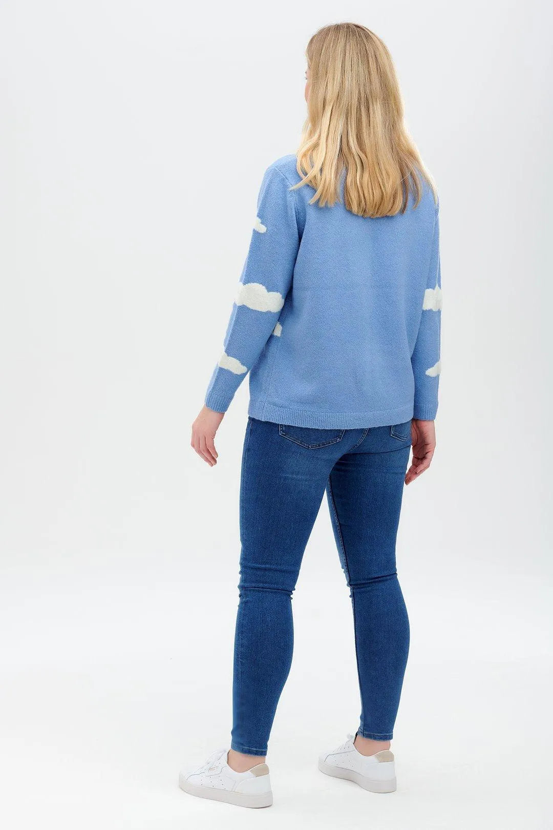 Jersey Aliana Azul, nubes esponjosas - ECRU