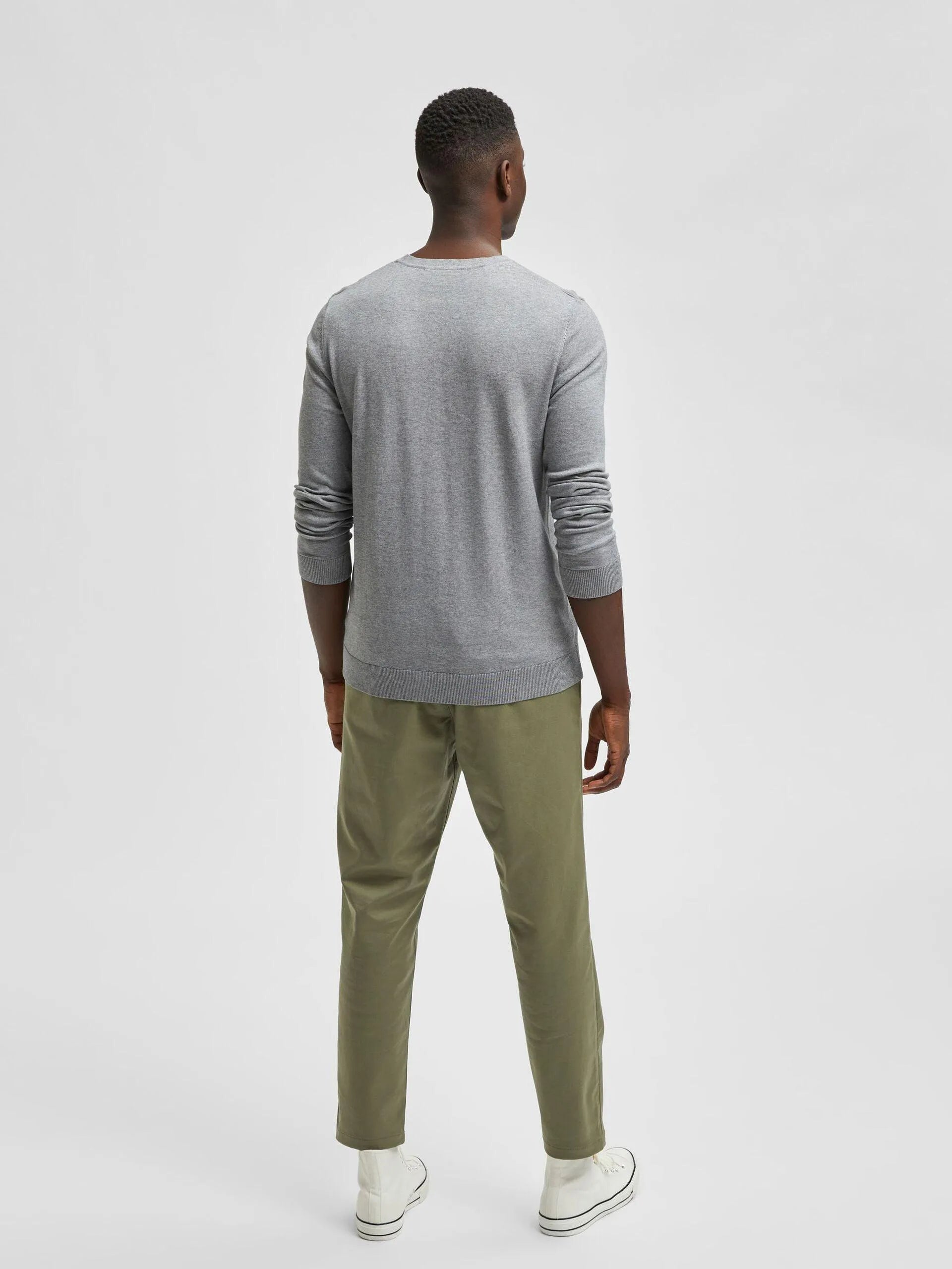 Jersey Berg Algodón Pima Medium Grey Melange - ECRU