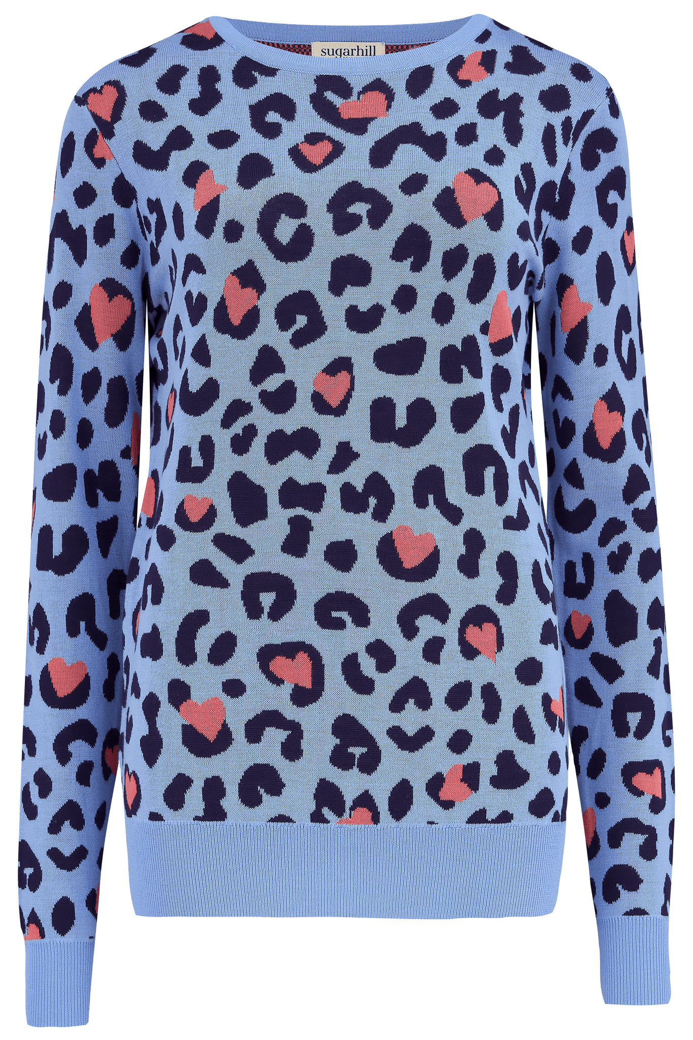 Jersey Callie Azul, Leopardo Corazón - ECRU