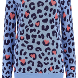 Jersey Callie Azul, Leopardo Corazón - ECRU