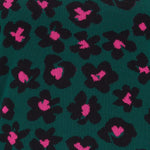 Jersey Callie Dark Green Floral Animal - ECRU