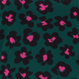 Jersey Callie Dark Green Floral Animal - ECRU