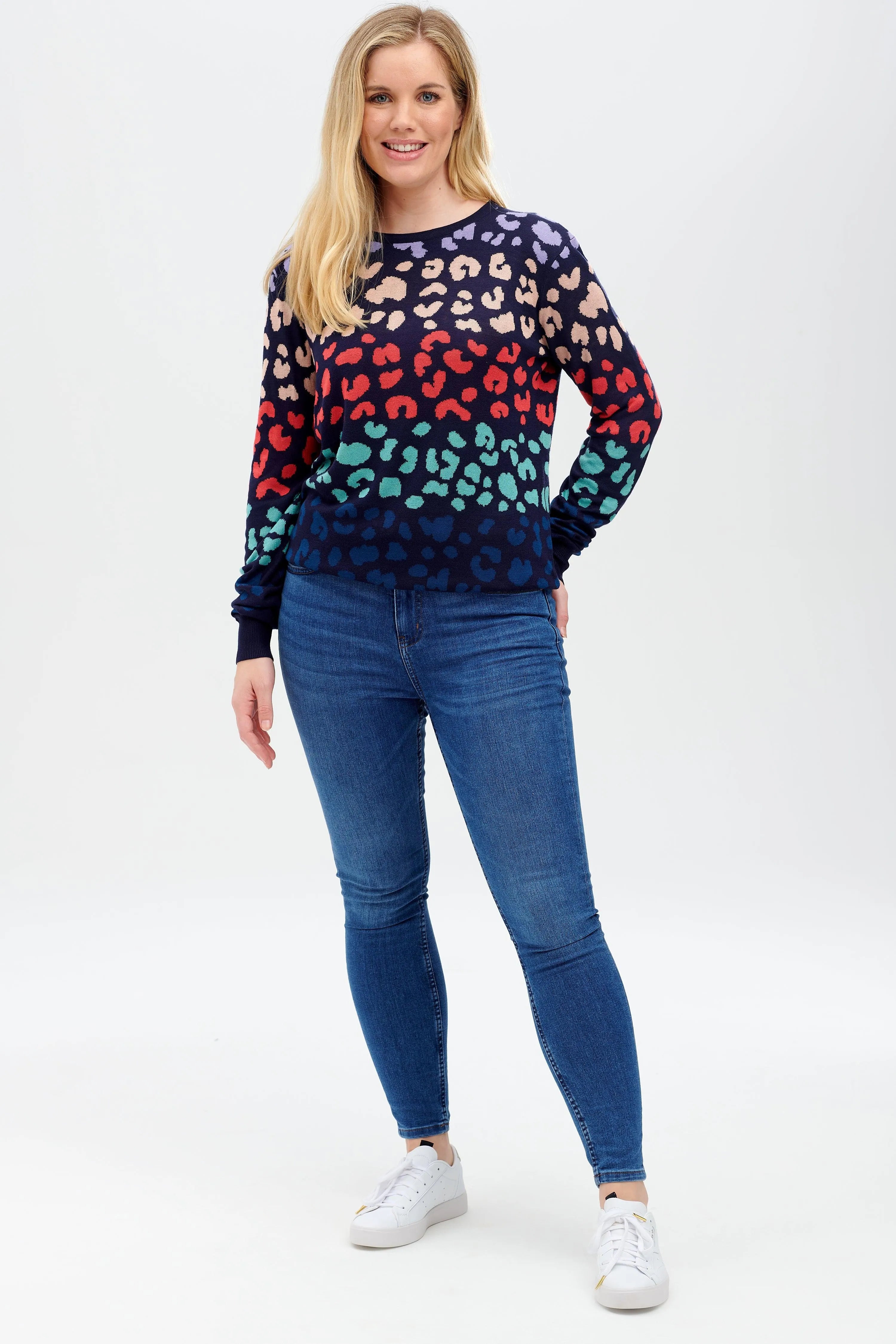 Jersey Callie Multi, Leopard Color Waves - ECRU