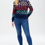 Jersey Callie Multi, Leopard Color Waves - ECRU