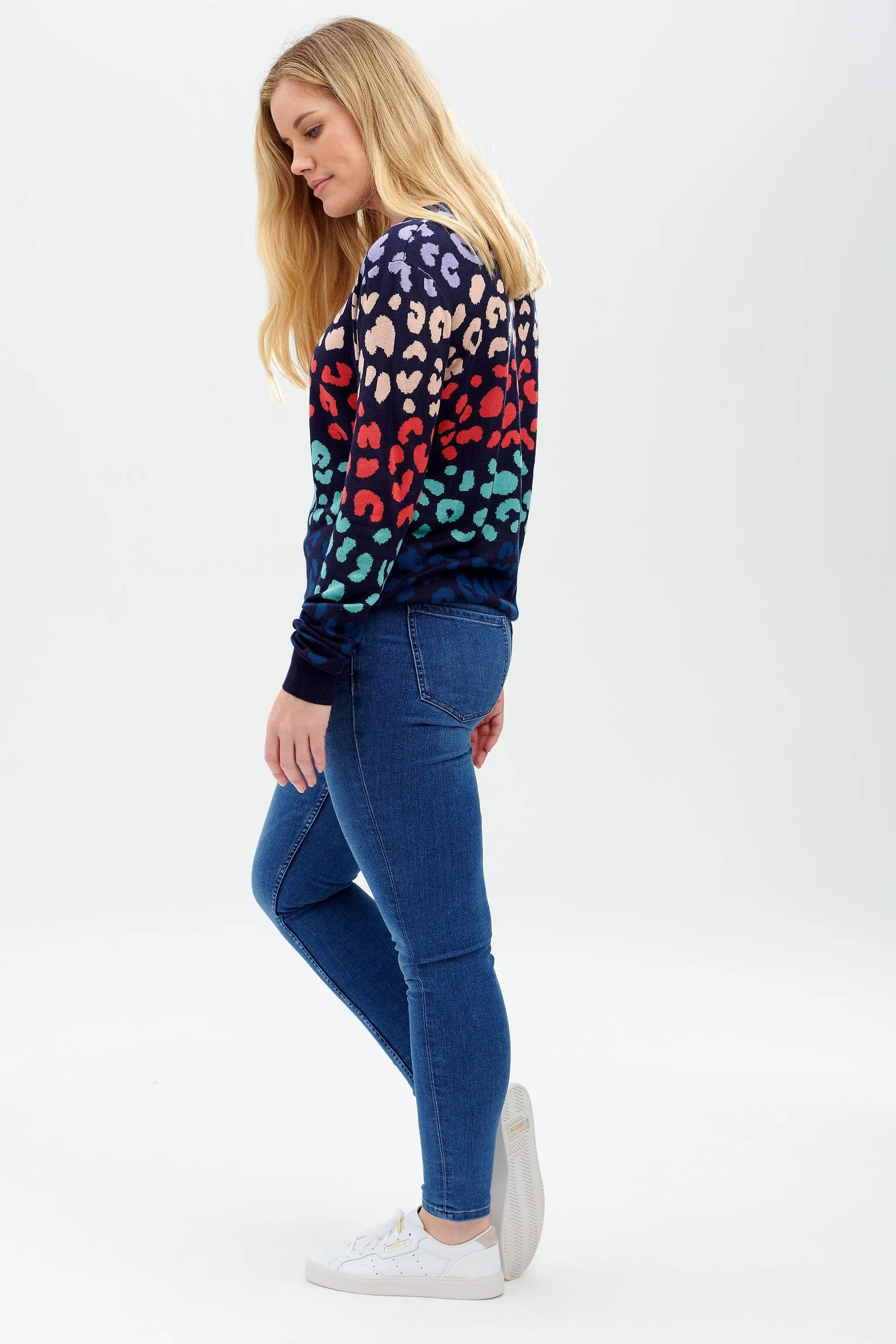 Jersey Callie Multi, Leopard Color Waves - ECRU