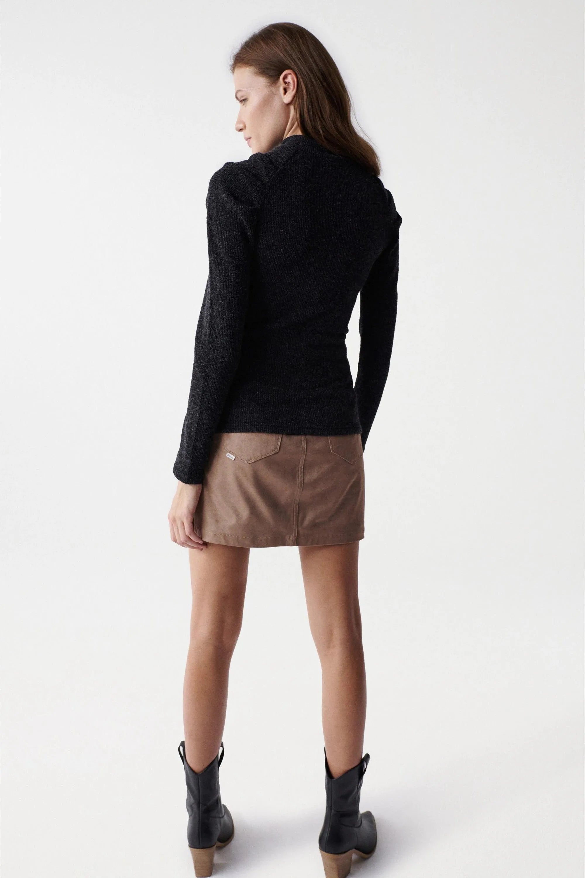 Jersey con botones en el cuello - ECRU