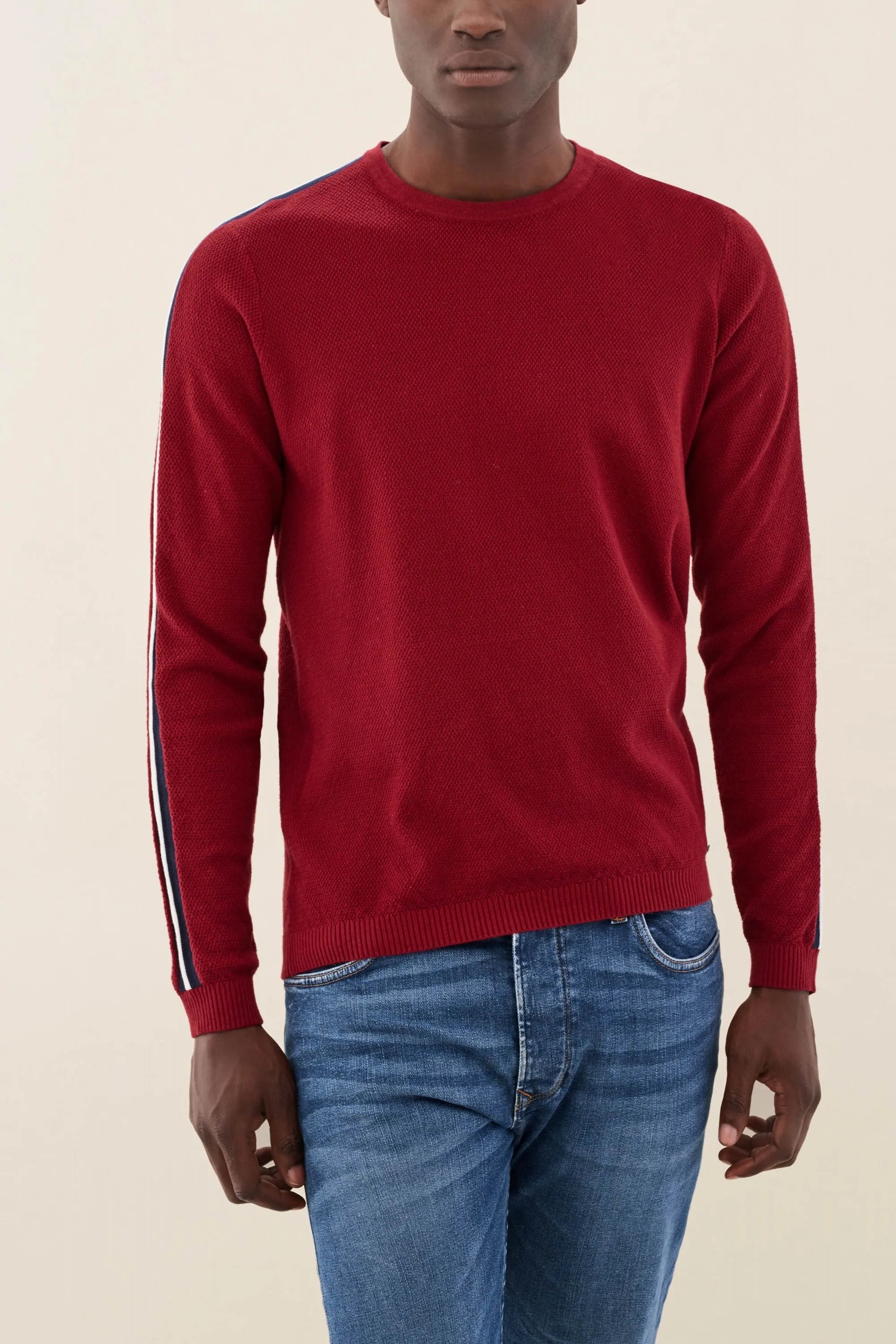 JERSEY CON CINTA EN LA MANGA - ECRU