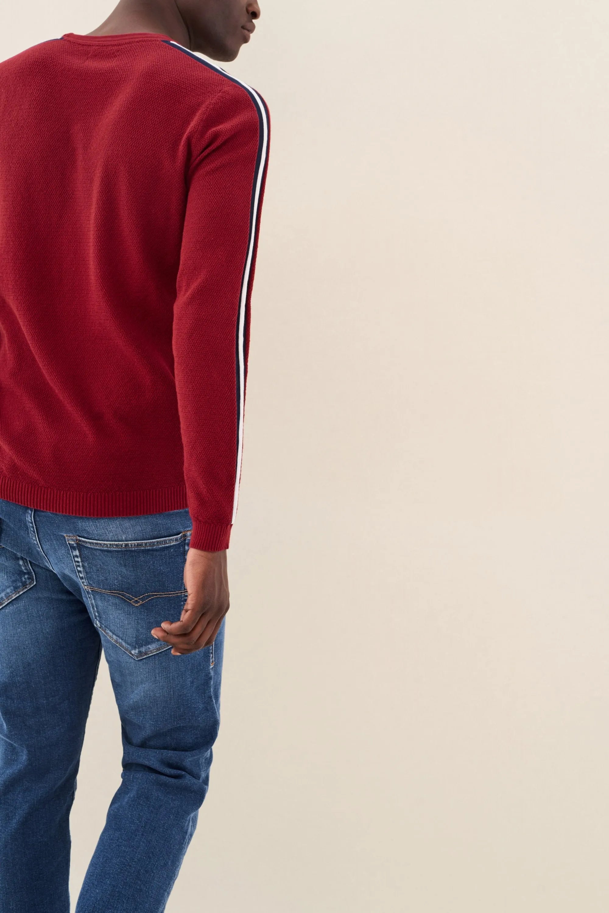 JERSEY CON CINTA EN LA MANGA - ECRU