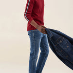 JERSEY CON CINTA EN LA MANGA - ECRU