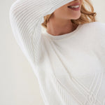 JERSEY CON EFECTO TRENZADO - ECRU