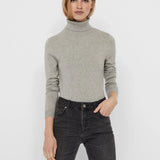 Jersey Cuello Alto Light Grey Melange Happiness - ECRU