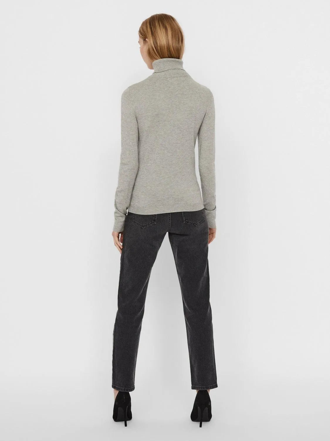 Jersey Cuello Alto Light Grey Melange Happiness - ECRU