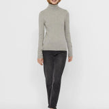 Jersey Cuello Alto Light Grey Melange Happiness - ECRU