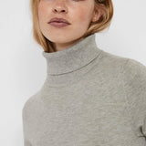 Jersey Cuello Alto Light Grey Melange Happiness - ECRU