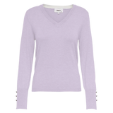 Jersey de Mujer Only Cuello Pico Julie Pastel Lilac - ECRU