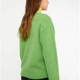 Jersey de punto con textura y manga larga verde - ECRU