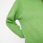 Jersey de punto con textura y manga larga verde - ECRU