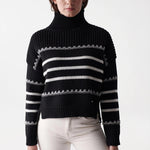 Jersey de punto grueso con rayas - ECRU