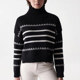 Jersey de punto grueso con rayas - ECRU