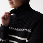 Jersey de punto grueso con rayas - ECRU