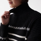 Jersey de punto grueso con rayas - ECRU