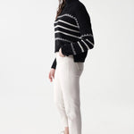 Jersey de punto grueso con rayas - ECRU