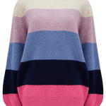 Jersey Debbie Multi, Block Stripes - ECRU