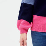 Jersey Debbie Multi, Block Stripes - ECRU