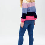 Jersey Debbie Multi, Block Stripes - ECRU