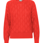 Jersey ICHI Marnas Poppy Red - ECRU