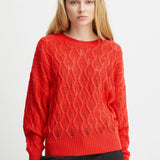 Jersey ICHI Marnas Poppy Red - ECRU