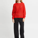 Jersey ICHI Marnas Poppy Red - ECRU