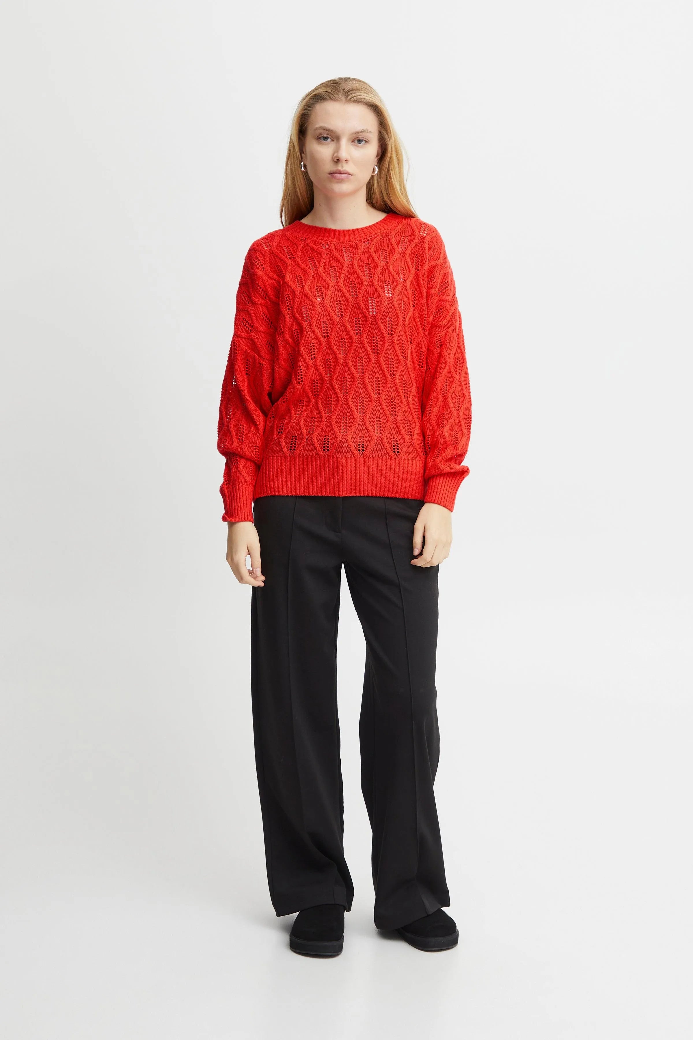 Jersey ICHI Marnas Poppy Red - ECRU