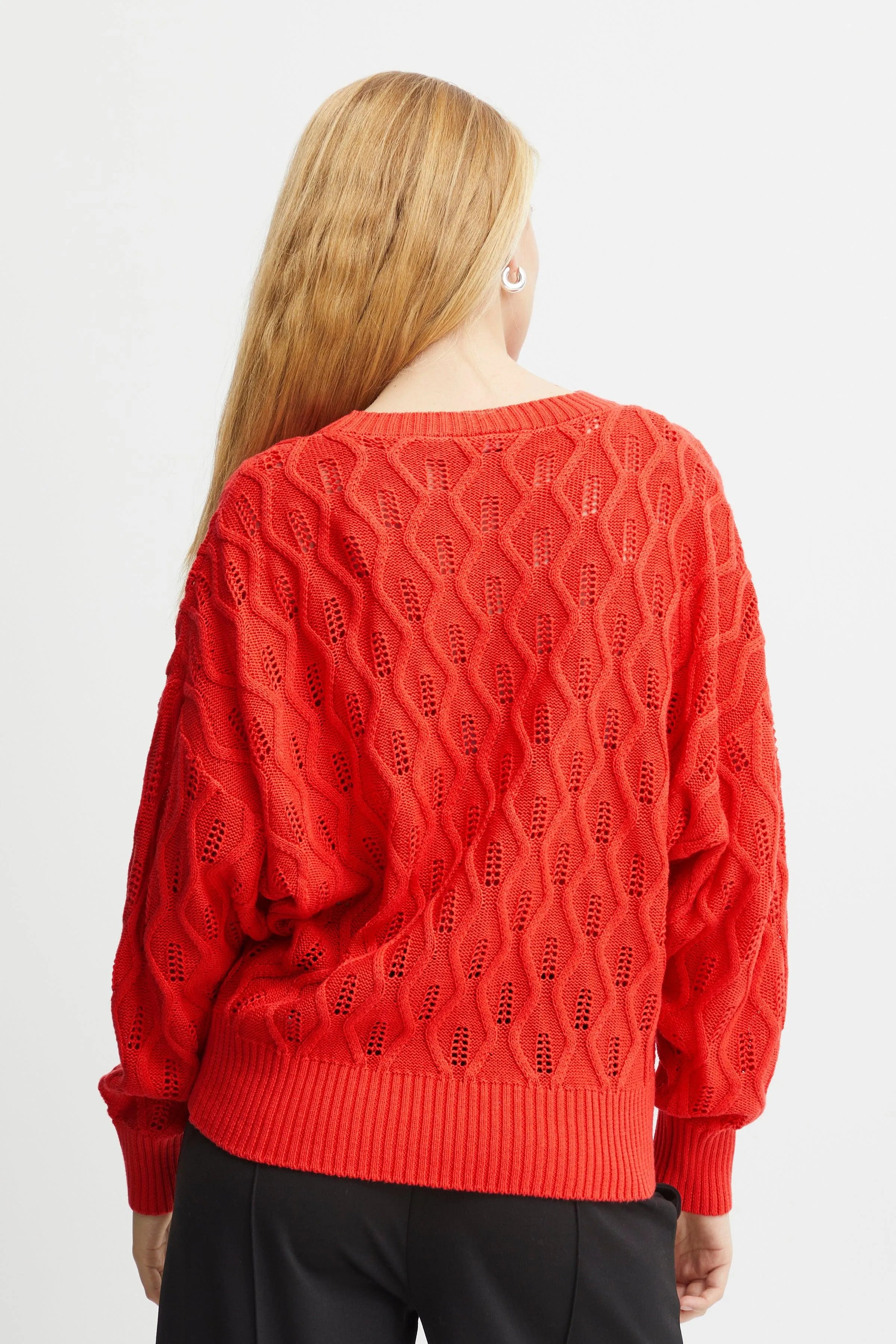 Jersey ICHI Marnas Poppy Red - ECRU