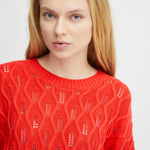 Jersey ICHI Marnas Poppy Red - ECRU