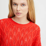 Jersey ICHI Marnas Poppy Red - ECRU