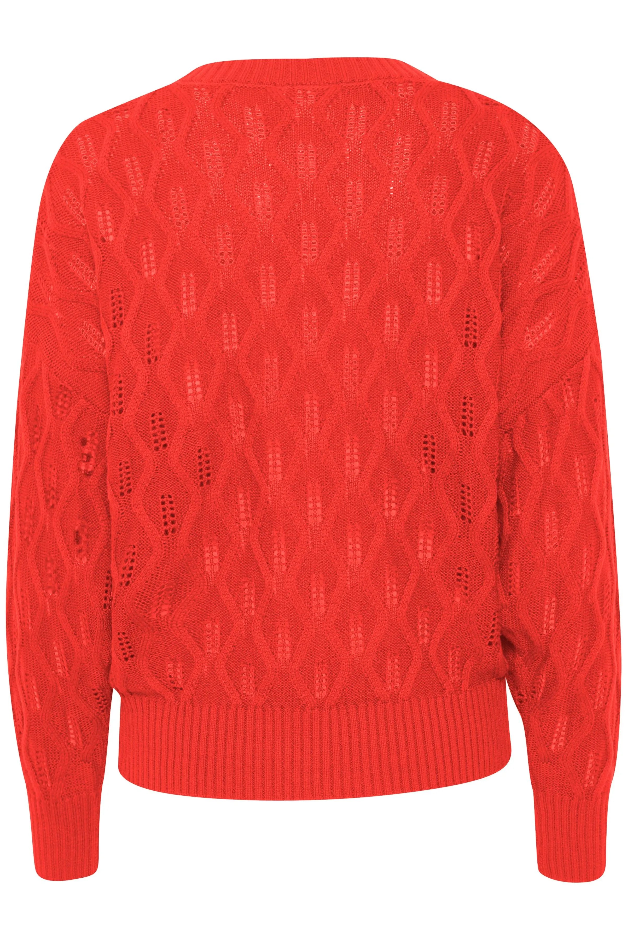 Jersey ICHI Marnas Poppy Red - ECRU