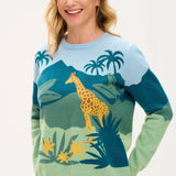 Jersey Janie Multi Jungle Scene - ECRU