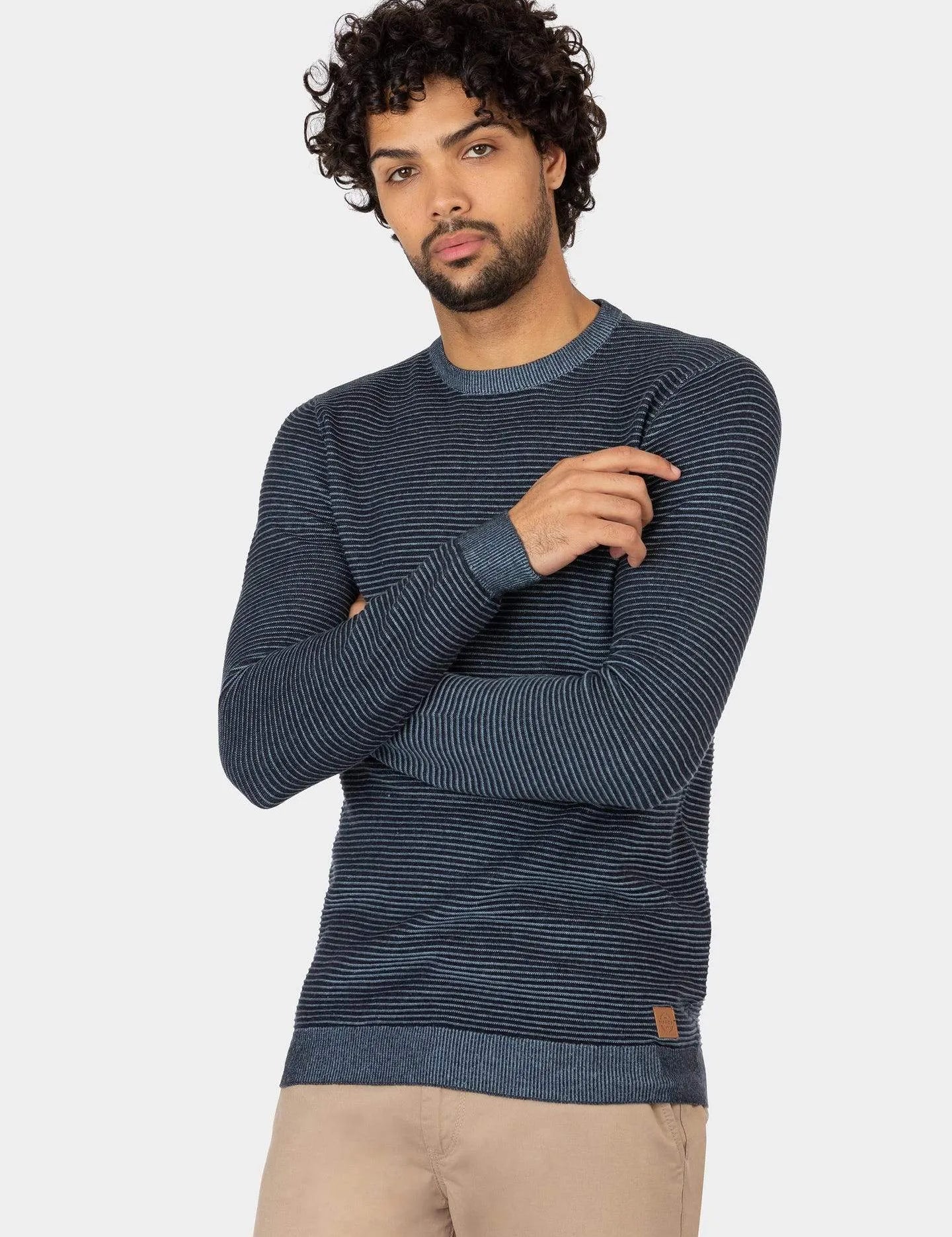 Jersey Kansas de Punto Efecto Rayas - ECRU