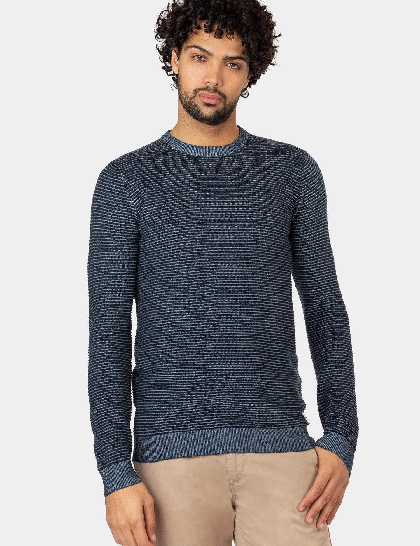 Jersey Kansas de Punto Efecto Rayas - ECRU